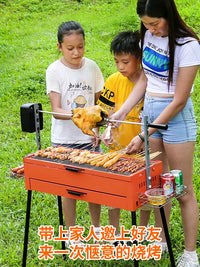 Large 3-Layer Portable Electric Stainless Steel BBQ Grill for Outdoor Camping and Home Use
