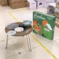 Portable Folding Fire Pit Table for Tea, BBQ, Outdoor Camping, Charcoal Grill
