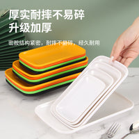 Melamine Rectangular Steamed Rice Noodle Roll Plate, Commercial Hot Pot BBQ Serving Dish