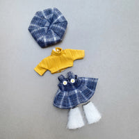 16-17cm BJD Doll Clothes OB11 Cute Casual Overalls Dress Set