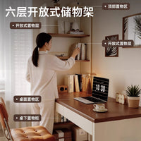 Corner Desk with Bookshelf and Cabinet, L-Shaped Computer Desk for Home Office or Study