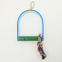 Acrylic Arch Bird Perch with Chew Toy for Parrots, Cockatiels, and Macaws