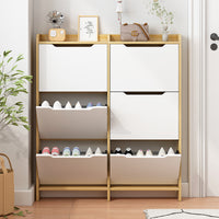 Ultra-Thin Shoe Cabinet for Entryway, 12cm Narrow Flip-Drawer Shoe Rack