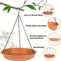 Hanging Bird Bath and Feeder for Outdoor Gardens - Double-Layer Fruit Plate Design