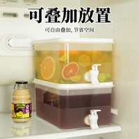 5L Refrigerator Cold Water Pitcher with Faucet - Large Capacity Beverage Dispenser for Summer Drinks, Fruit Tea, Iced Water, Outdoor Picnics