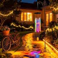 Solar Powered Bubble Wind Chime Light for Outdoor Garden Patio Decor