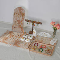 Vintage Jewelry Display Stand with Tray for Necklaces, Bracelets, Rings, and Accessories