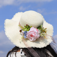 DIY Flower Summer Straw Hat Accessories Material Kit for Team Building Activities Simulation Dried Flower Sun Hat