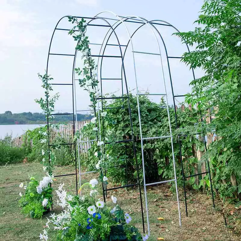Reinforced Iron Art Garden Arch for Climbing Plants, Rose Arbour, Outdoor Garden Archway, Courtyard Fence