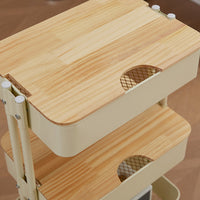 Multi-layer Storage Cart with Wheels for Kitchen, Bathroom, and Nursery
