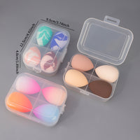 4-Piece Hydrophilic Non-Latex Makeup Sponge Set with Divided Case, Wet and Dry Use