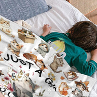 Flannel Cat Lover Blanket for Girls, Living Room Bedroom Sofa Throw