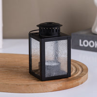Vintage Ripple Glass Lantern Candle Holder with Handle, Creative Aromatherapy Iron Art Candlestick for Home Decor