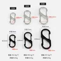 S-Type Carabiner Clip for Outdoor Camping and Travel, Multifunctional Bag Hook, Stainless Steel Double Hook