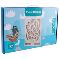 Pirate Marble Maze Game for Kids, Wooden Hand-Eye Coordination Balance Training Toy
