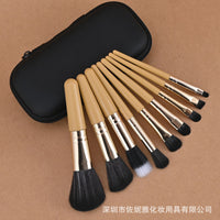 9-Piece Mini Travel Makeup Brush Set with Portable Case, Synthetic Bristles