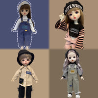 BJD Doll Clown Outfit McDonald's JK Uniform Princess Dress for 30cm Dolls