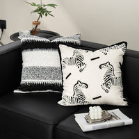 Luxury Zebra Print Throw Pillow Cover / Pillow with Insert for Sofa & Bay Window