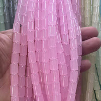 8x12mm Cylindrical Barrel Glass Imitation Jade Beads for DIY Jewelry Making