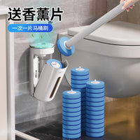 Disposable Toilet Brush with Wall-Mounted Holder and Scented Refills