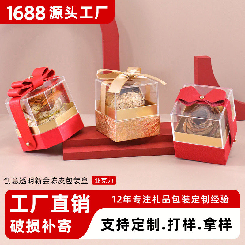 Acrylic Gift Box for Dried Tangerine Peel or Rose Tea, Creative Packaging for Special Occasions