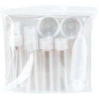 Travel Refillable Bottle Set for Shampoo, Lotion, and Cosmetics - Press Pump & Spray Bottles