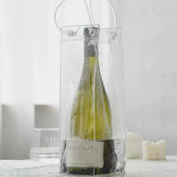 PVC Transparent Wine Bottle Cooler Bag with Handle for Champagne & Red Wine, Picnic & Gift
