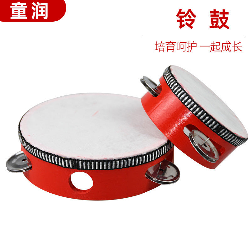 Handheld Tambourine for Kids, Orff Musical Instrument for Kindergarten Dance and Performance