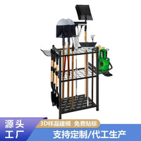 Multi-Layer Garden Tool Storage Rack Garage Cleaning Supplies Organizer Shovel Support Stand