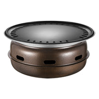 Korean Style Cast Iron Charcoal Grill for Camping, BBQ, and Tea Ceremony, Smokeless Household Use