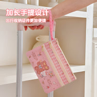 Cute Double-Layer Pencil Case with Handle, Waterproof Storage Pouch for Students, Keys, and Cards