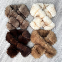 Faux Fox Fur Scarf Thickened Warm Cross Neck Warmer