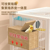 Heavy-Duty Metal Parrot Breeding Cage, Detachable Square-Tube Bird Cage
