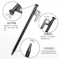 Heavy Duty High Carbon Steel Tent Stakes with Reflective Ropes and Hammer for Outdoor Camping