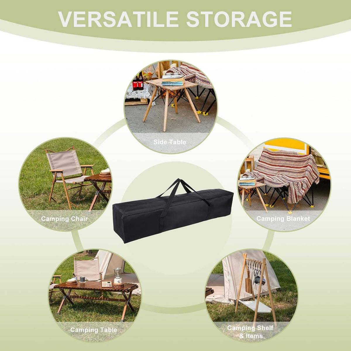 Outdoor Camping Storage Bag 600D Oxford Cloth Large Capacity Portable Carry Bag for Folding Chairs Tents Gear