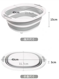 Collapsible Silicone Basin with Drain Plug - Portable Washing Tub & Cutting Board for Camping, Kitchen, Travel