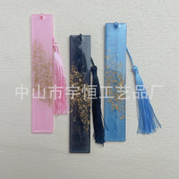 Resin Gold Foil Bookmark with Tassel, Handmade Decorative Book Marker for Readers and Gifts