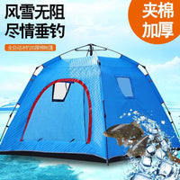 Instant Pop-Up Ice Fishing Tent Winter Camping Shelter with Cotton Insulation