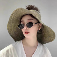 Gradient Wide Brim Sun Visor Hat for Beach Vacation