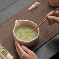 Sakura Matcha Tea Ceremony Set with Ceramic Bowl and Bamboo Whisk, 8-Piece Kit