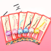 Japanese Lucky Cat Wind Chime with Starry Sky Design, Pearlescent Water Bell Hanging Ornament