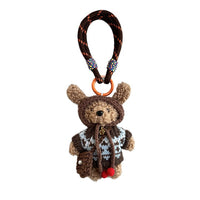 Christmas Bear Plush Keychain Pendant for Bags - Cute Stuffed Bear Doll Gift