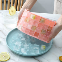 Silicone Ice Cube Tray with Lid for Homemade Ice Balls and Baby Food, Small Quick Freezer Mold for Refrigerator