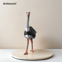 3D Ostrich Papercraft Model DIY Creative Decoration for Home & Shop