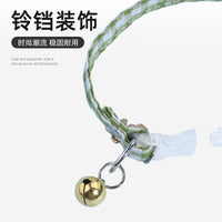 Christmas Plaid Pet Collar with Bell and Safety Buckle for Cats and Small Dogs