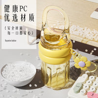 Minimalist Solid Color Plastic Portable Coffee Water Bottle for Women, 450ml