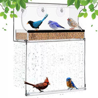Acrylic Hanging Bird Feeder for Outdoor Garden and Balcony, Rainproof Wild Bird Food Dispenser