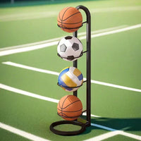 Foldable Sports Ball Storage Rack for Basketball, Football, Volleyball - Home & Kids' Ball Organizer