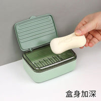 Portable Double-Layer Soap Dish with Lid and Drain for Travel and Home Use