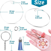 DIY Clear Acrylic Keychain Blanks Set with Rings